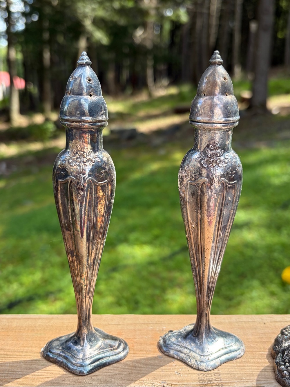 Vintage Monarch Plate Brand Silver Salt & Pepper Shakers, Art Nouveau Style 514